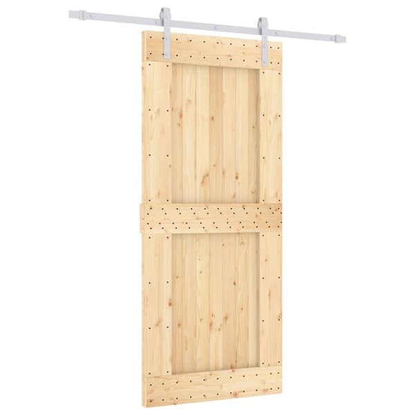 vidaXL Skyvedør med monteringstilbehør 90x210 cm heltre furu