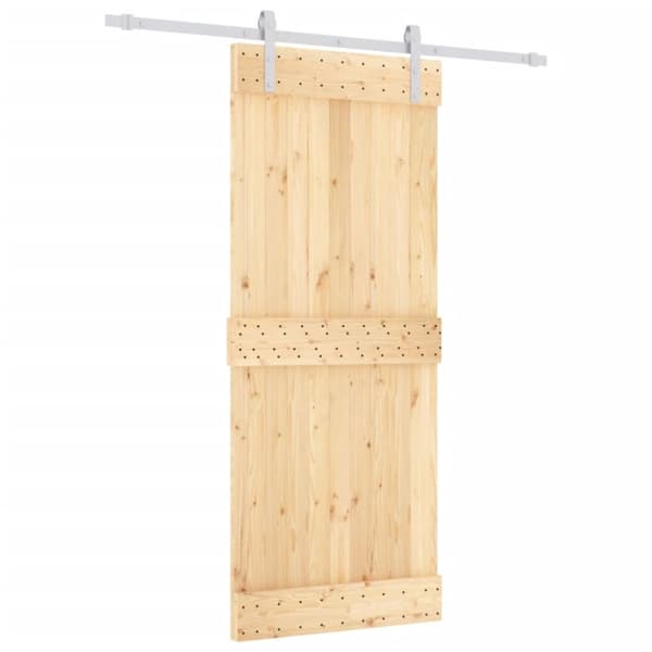 vidaXL Skyvedør med monteringstilbehør 85x210 cm heltre furu
