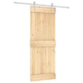 Miniatyrbilde 1 av 11: vidaXL Skyvedør med monteringstilbehør 80x210 cm heltre furu