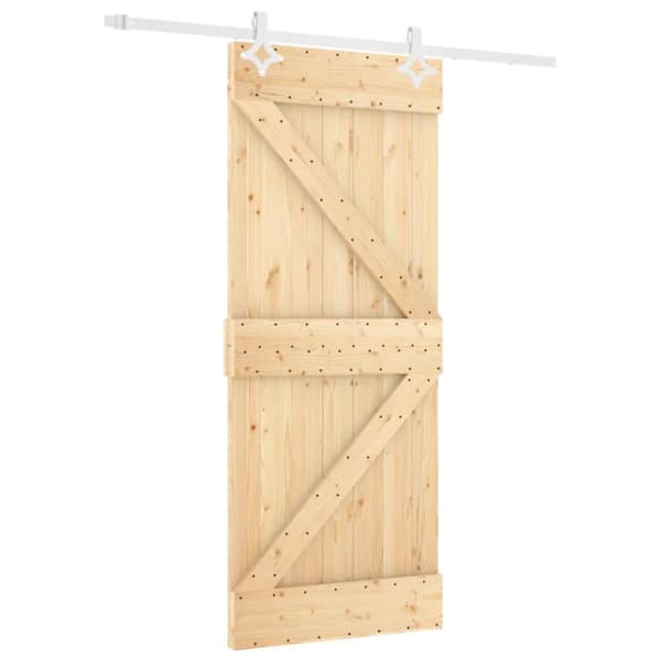 vidaXL skydedør med monteringssæt 80x210 cm massivt fyrretræ