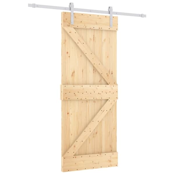 vidaXL skydedør med monteringssæt 85x210 cm massivt fyrretræ