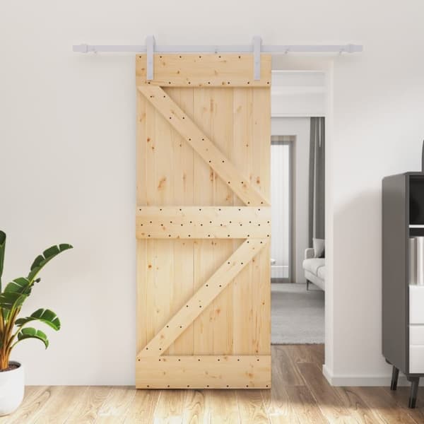 vidaXL skydedør med monteringssæt 85x210 cm massivt fyrretræ