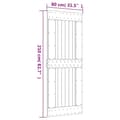 Miniatyrbilde 10 av 11: vidaXL Skyvedør med monteringstilbehør 80x210 cm heltre furu