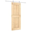 Miniatyrbilde 1 av 11: vidaXL Skyvedør med monteringstilbehør 80x210 cm heltre furu