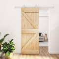 Miniatyrbilde 11 av 11: vidaXL Skyvedør med monteringstilbehør 80x210 cm heltre furu