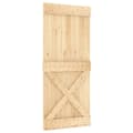Miniatyrbilde 3 av 11: vidaXL Skyvedør med monteringstilbehør 90x210 cm heltre furu