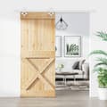 Miniatyrbilde 2 av 11: vidaXL Skyvedør med monteringstilbehør 85x210 cm heltre furu