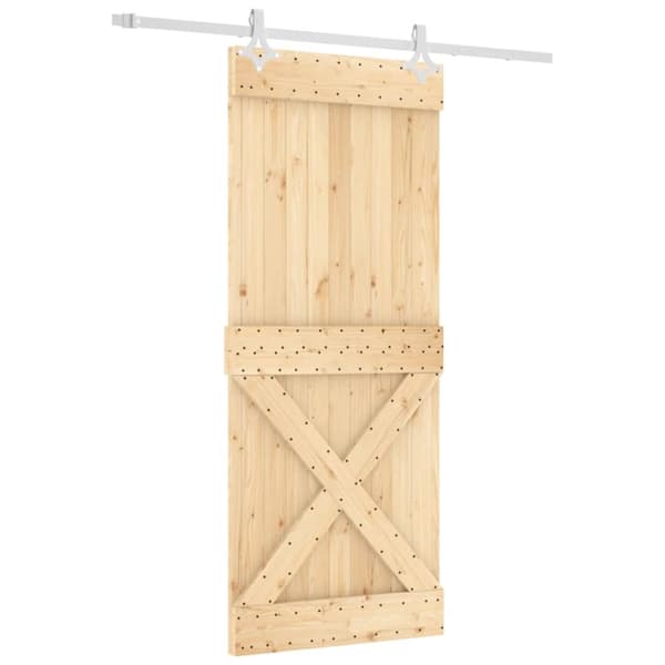 vidaXL Liukuovi asennustarvikkeineen 85x210 cm täysi mänty