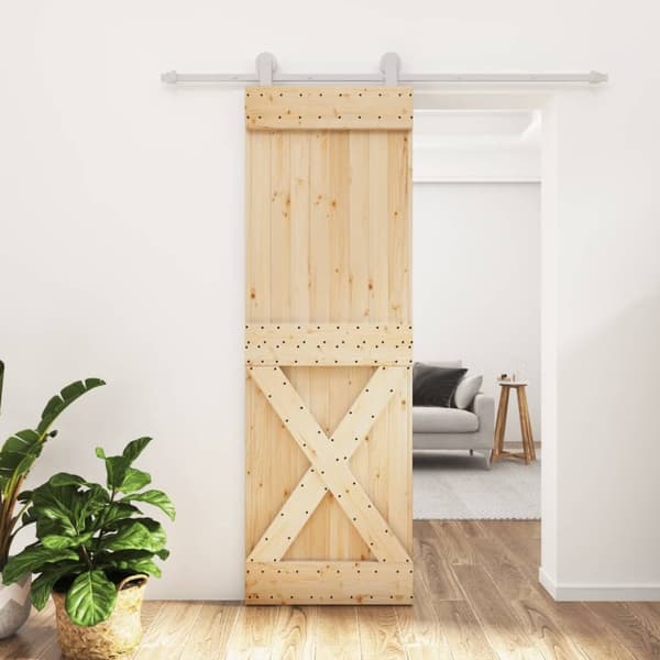 vidaXL Skyvedør med monteringstilbehør 70x210 cm heltre furu