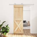 Miniatyrbilde 11 av 11: vidaXL Skyvedør med monteringstilbehør 70x210 cm heltre furu
