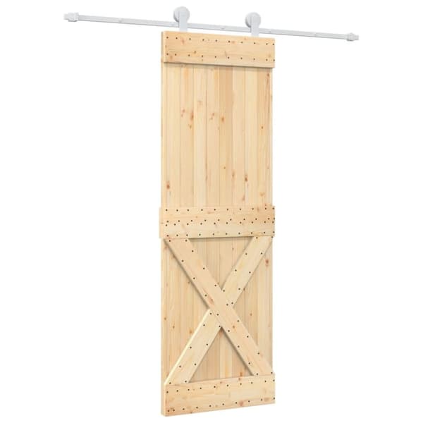 vidaXL Skyvedør med monteringstilbehør 70x210 cm heltre furu