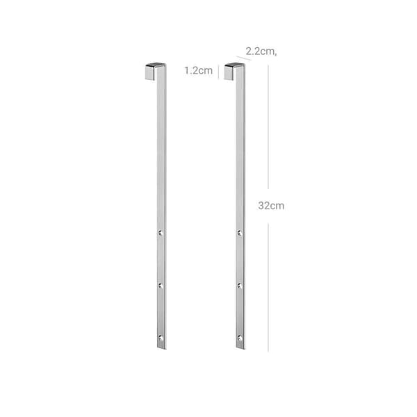 Rootz Door Hook - Oven koukku korukaappiin - Ripustusoven koukku - Oven ripustuskoukku - Kestävä ovikoukku - Oven koukkujärjestäjä - Hopea - 1,2 x 2,2