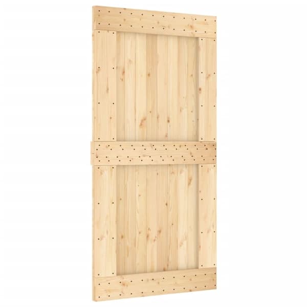 vidaXL Skjutdörr med beslag 100x210 cm massiv furu