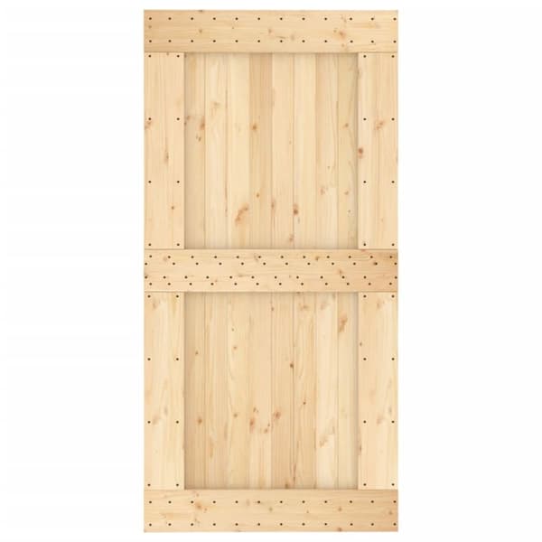 vidaXL Skjutdörr med beslag 100x210 cm massiv furu