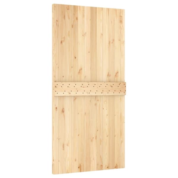 vidaXL Skjutdörr med beslag 100x210 cm massiv furu