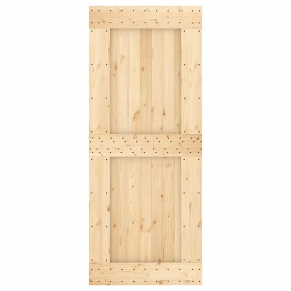 vidaXL Skyvedør med monteringstilbehør 85x210 cm heltre furu