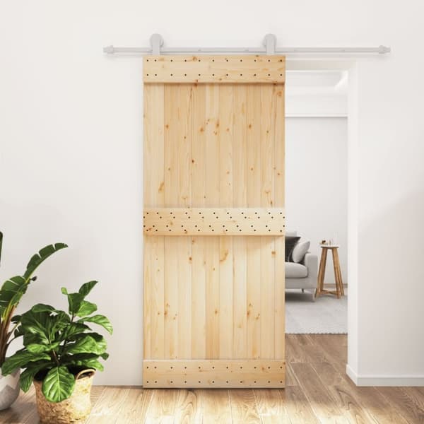vidaXL Skyvedør med monteringstilbehør 90x210 cm heltre furu