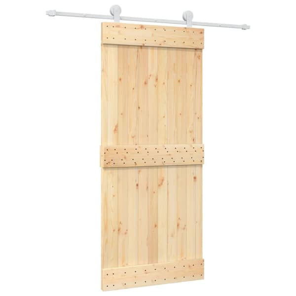 vidaXL Skyvedør med monteringstilbehør 90x210 cm heltre furu