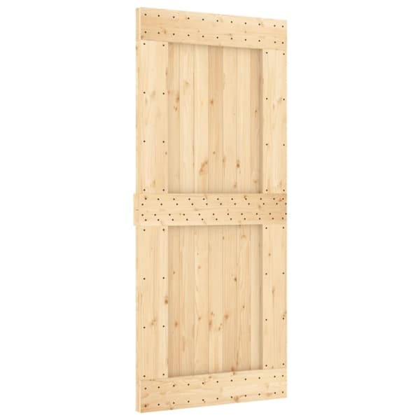vidaXL Skjutdörr med beslag 90x210 cm massiv furu
