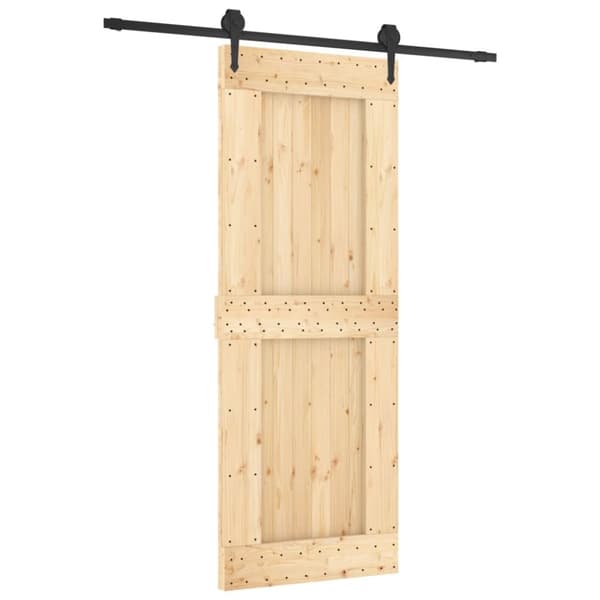 vidaXL skydedør med monteringssæt 80x210 cm massivt fyrretræ