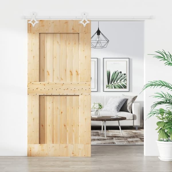 vidaXL Liukuovi asennustarvikkeineen 95x210 cm täysi mänty