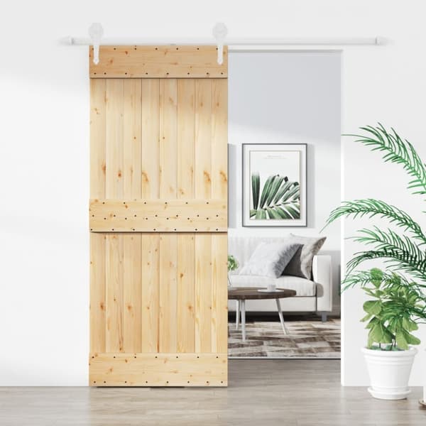 vidaXL skydedør med monteringssæt 85x210 cm massivt fyrretræ