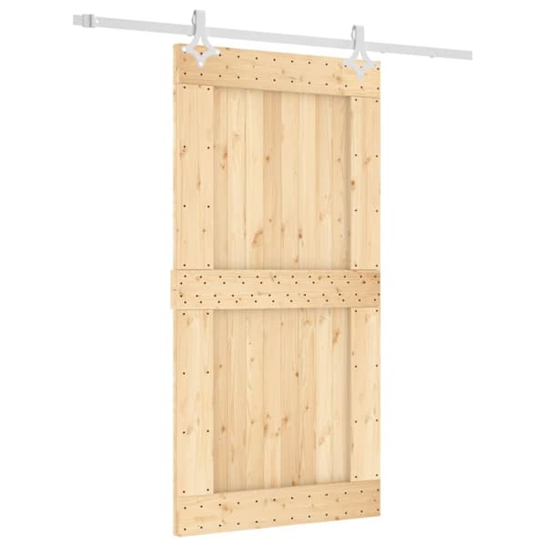 vidaXL skydedør med monteringssæt 100x210 cm massivt fyrretræ