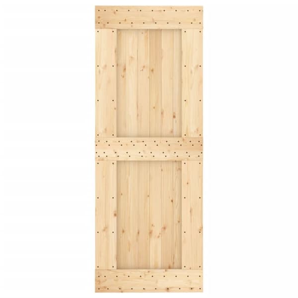 vidaXL skydedør med monteringssæt 80x210 cm massivt fyrretræ