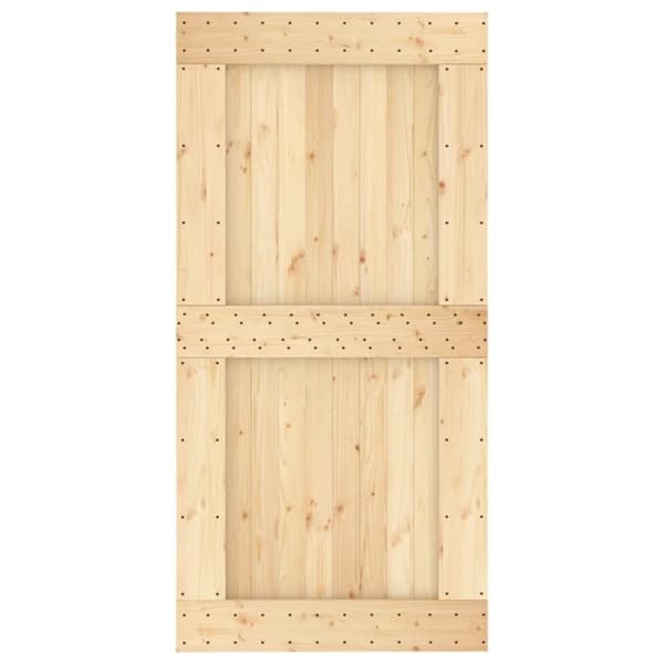 vidaXL skydedør med monteringssæt 100x210 cm massivt fyrretræ