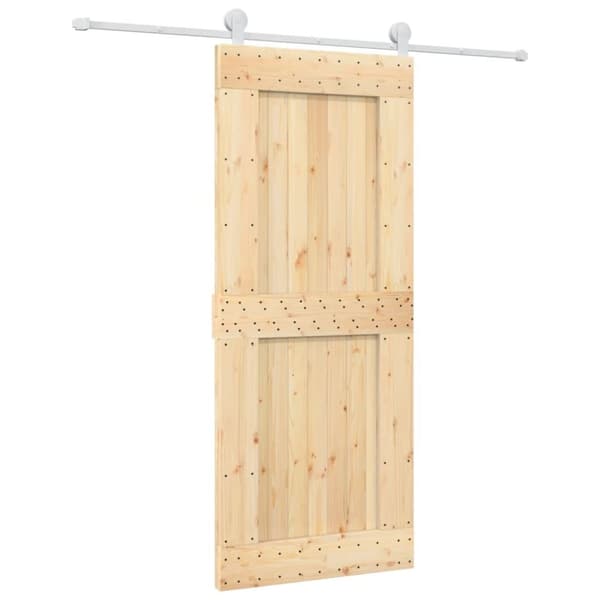 vidaXL Skyvedør med monteringstilbehør 85x210 cm heltre furu