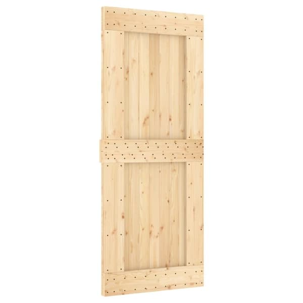 vidaXL skydedør med monteringssæt 85x210 cm massivt fyrretræ