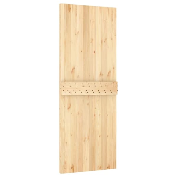 vidaXL Skjutdörr med beslag 80x210 cm massiv furu