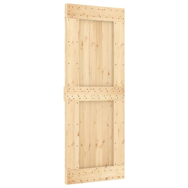 vidaXL Skjutdörr med beslag 80x210 cm massiv furu