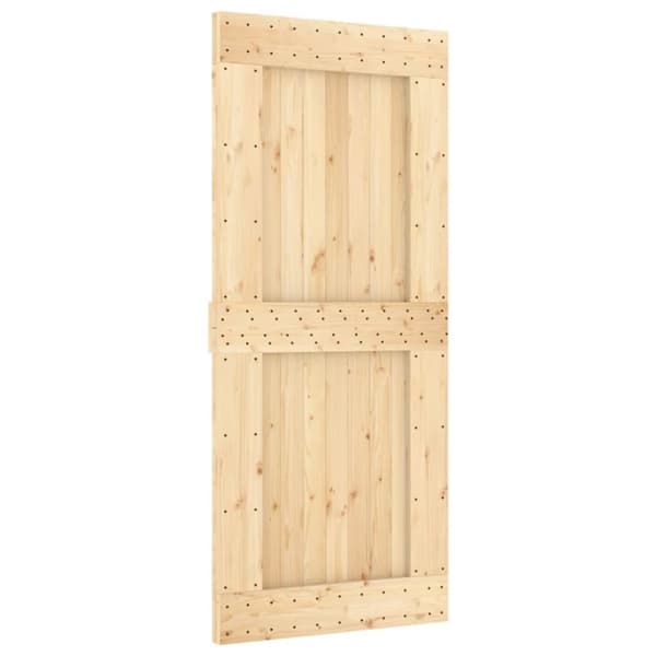 vidaXL Skjutdörr med beslag 90x210 cm massiv furu
