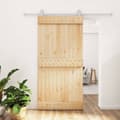 Miniatyrbilde 2 av 11: vidaXL Skyvedør med monteringstilbehør 100x210 cm heltre furu