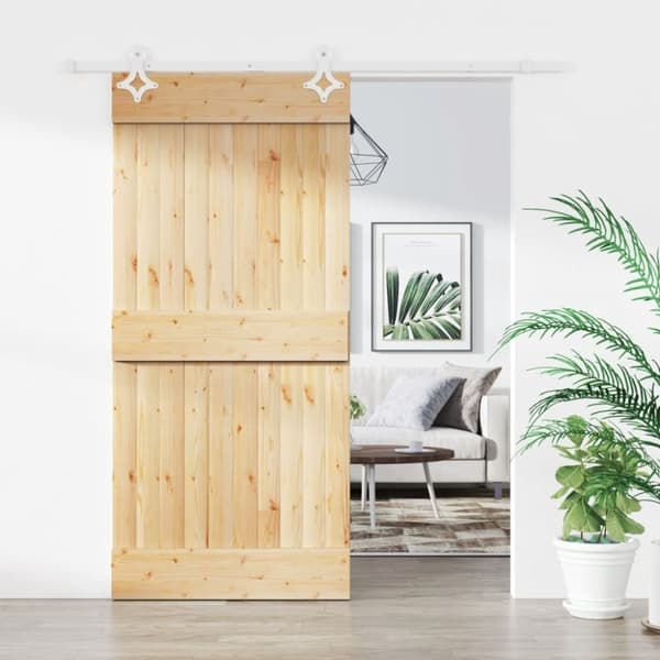 vidaXL Skyvedør med monteringstilbehør 95x210 cm heltre furu