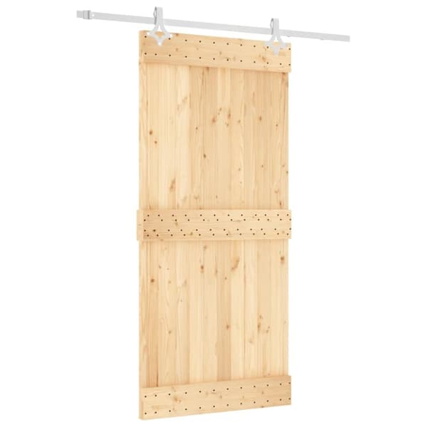 vidaXL Skyvedør med monteringstilbehør 95x210 cm heltre furu