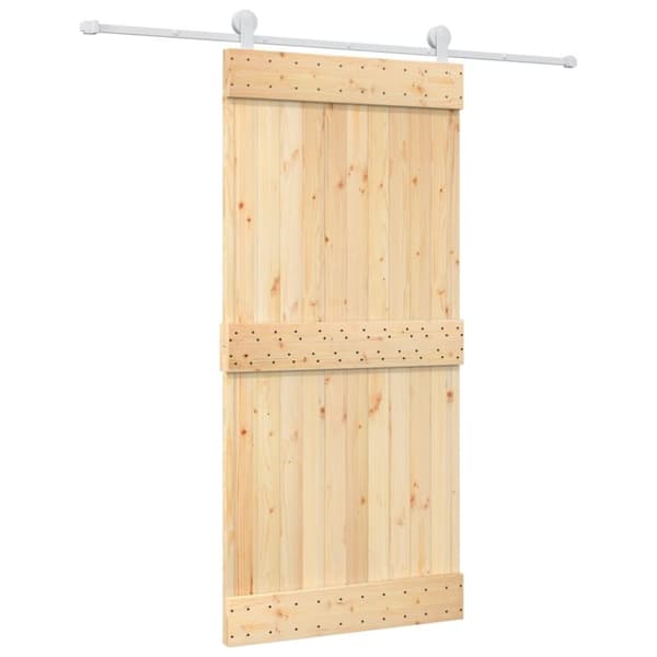 vidaXL skydedør med monteringssæt 95x210 cm massivt fyrretræ