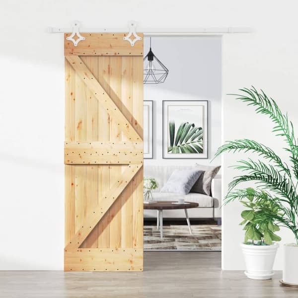 vidaXL Skyvedør med monteringstilbehør 70x210 cm heltre furu