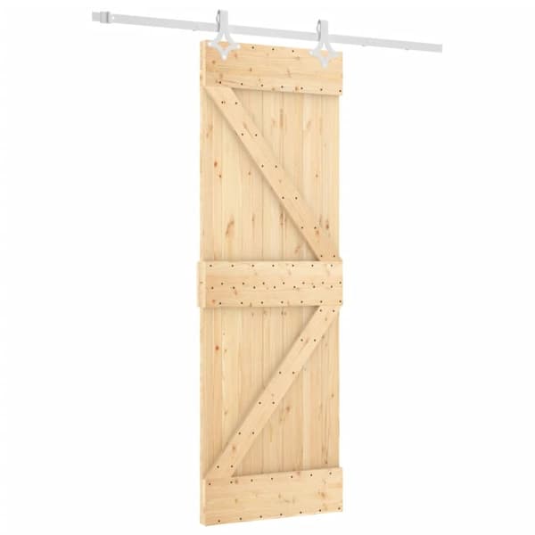 vidaXL skydedør med monteringssæt 70x210 cm massivt fyrretræ