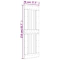 Miniatyrbilde 10 av 11: vidaXL Skyvedør med monteringstilbehør 70x210 cm heltre furu