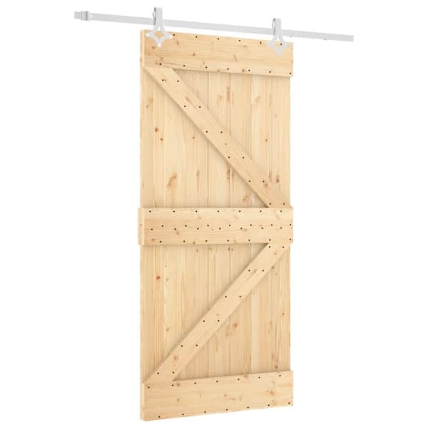 vidaXL Skyvedør med monteringstilbehør 95x210 cm heltre furu