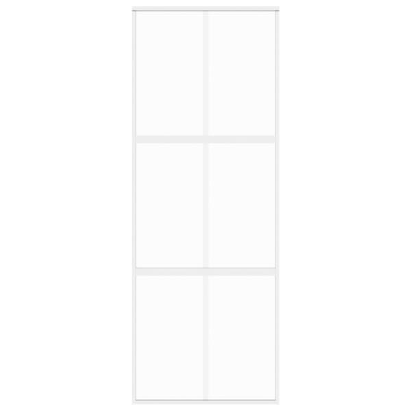 vidaXL skydedør 76x205 cm hærdet glas og aluminium hvid
