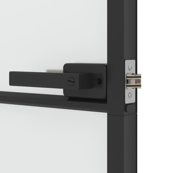 vidaXL Innerdörr svart 76x201,5 cm härdat glas och aluminium slim