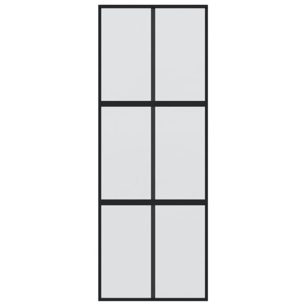 vidaXL Skjutdörr svart 90x205 cm härdat glas och aluminium