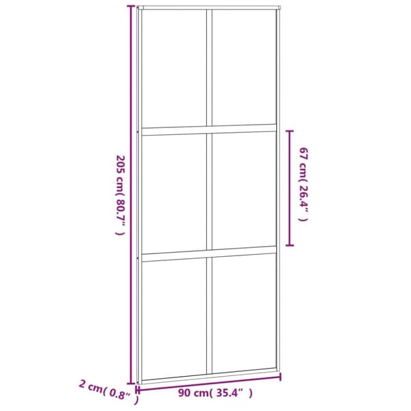 vidaXL Skjutdörr svart 90x205 cm härdat glas och aluminium