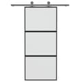 Miniatyrbilde 3 av 8: vidaXL Skyvedør svart 90x205 cm herdet glass og aluminium