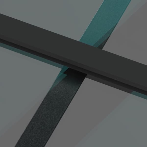 vidaXL Skyvedør svart 76x205 cm herdet glass og aluminium