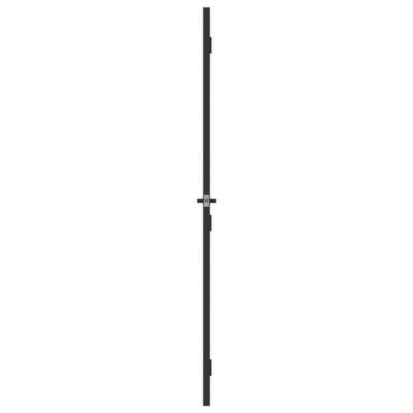 vidaXL Innerdør slank svart 76x201,5 cm herdet glass og aluminium