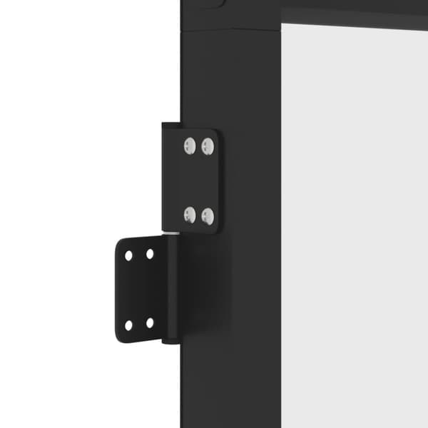 vidaXL Innerdør slank svart 76x201,5 cm herdet glass og aluminium